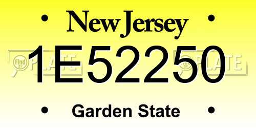1E52250 New Jersey License Plate