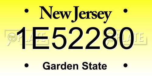 1E52280 New Jersey License Plate