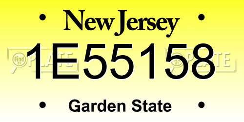 1E55158 New Jersey License Plate