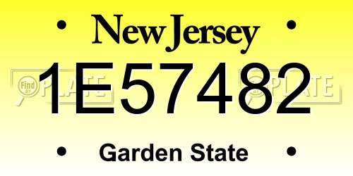 1E57482 New Jersey License Plate