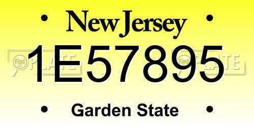 1E57895 New Jersey License Plate