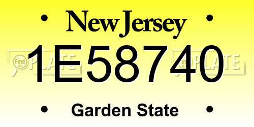 1E58740 New Jersey License Plate