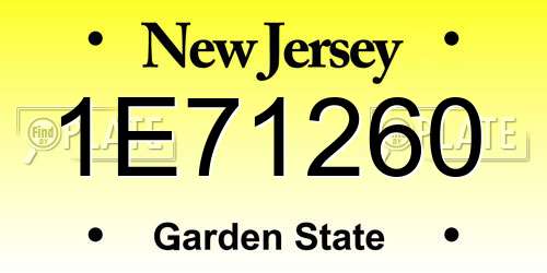 1E71260 New Jersey License Plate