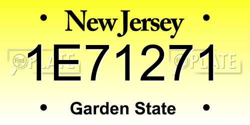 1E71271 New Jersey License Plate