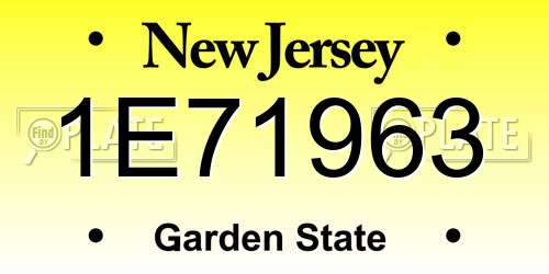 1E71963 New Jersey License Plate