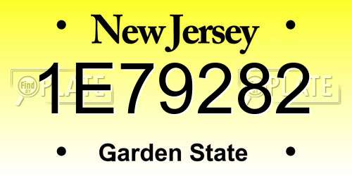 1E79282 New Jersey License Plate