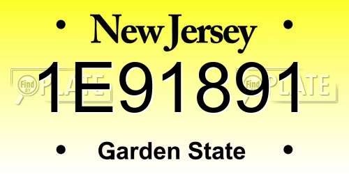 1E91891 New Jersey License Plate