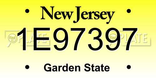1E97397 New Jersey License Plate
