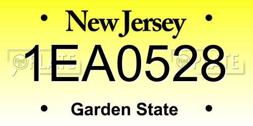 1EA0528 New Jersey License Plate