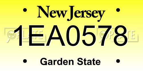 1EA0578 New Jersey License Plate