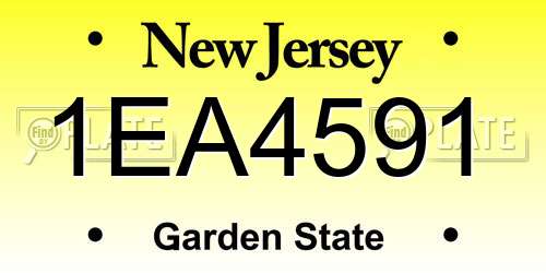 1EA4591 New Jersey License Plate