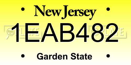 1EAB482 New Jersey License Plate