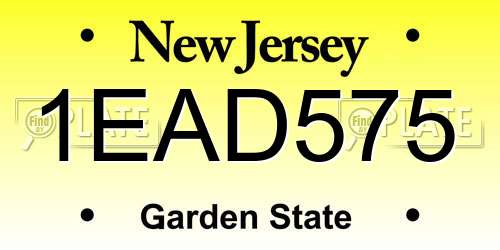 1EAD575 New Jersey License Plate