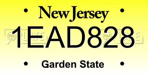 1EAD828 New Jersey License Plate