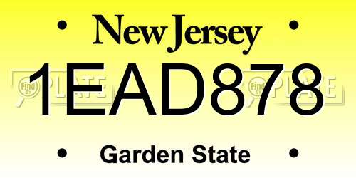 1EAD878 New Jersey License Plate