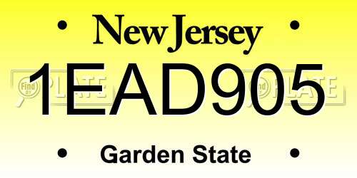 1EAD905 New Jersey License Plate