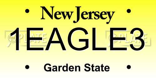 1EAGLE3 New Jersey License Plate