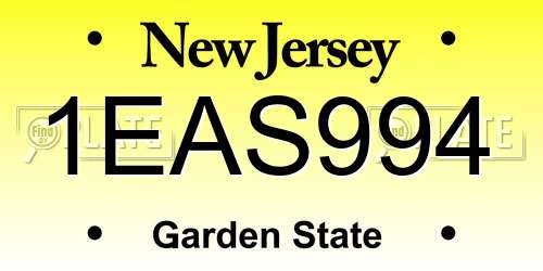 1EAS994 New Jersey License Plate