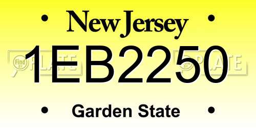 1EB2250 New Jersey License Plate