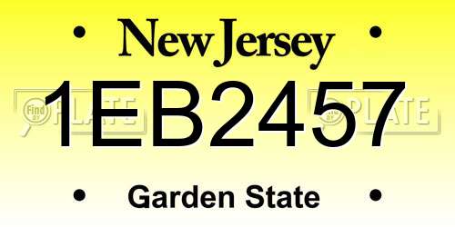 1EB2457 New Jersey License Plate