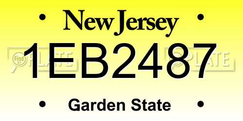 1EB2487 New Jersey License Plate