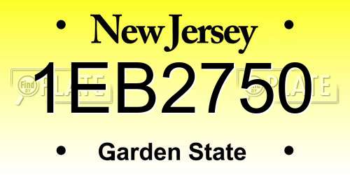 1EB2750 New Jersey License Plate