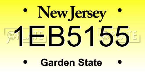 1EB5155 New Jersey License Plate