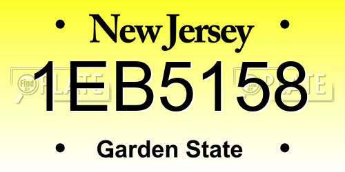 1EB5158 New Jersey License Plate