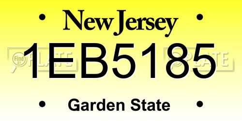 1EB5185 New Jersey License Plate