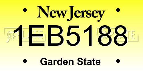 1EB5188 New Jersey License Plate
