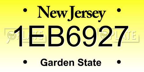 1EB6927 New Jersey License Plate