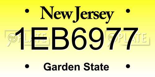 1EB6977 New Jersey License Plate