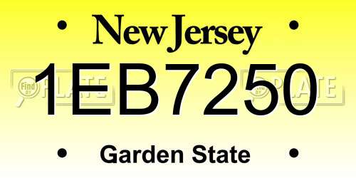 1EB7250 New Jersey License Plate