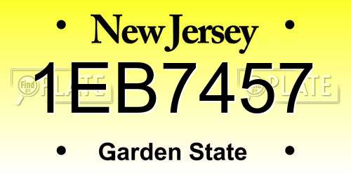 1EB7457 New Jersey License Plate