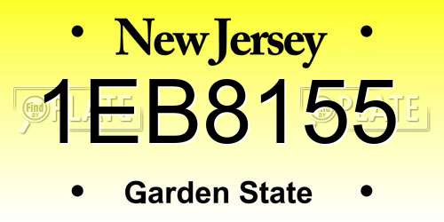 1EB8155 New Jersey License Plate