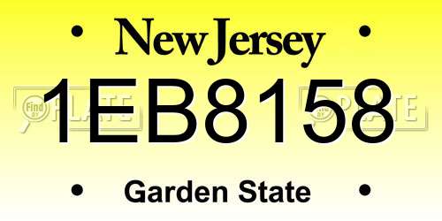 1EB8158 New Jersey License Plate