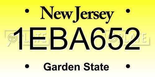 1EBA652 New Jersey License Plate