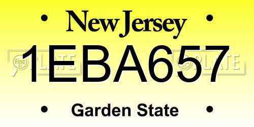 1EBA657 New Jersey License Plate