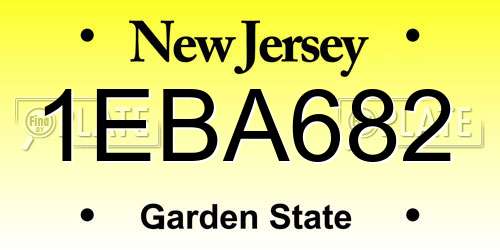 1EBA682 New Jersey License Plate
