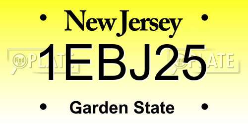 1EBJ25 New Jersey License Plate