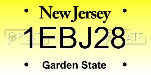 1EBJ28 New Jersey License Plate
