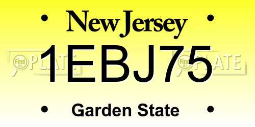 1EBJ75 New Jersey License Plate