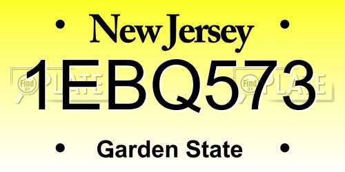 1EBQ573 New Jersey License Plate