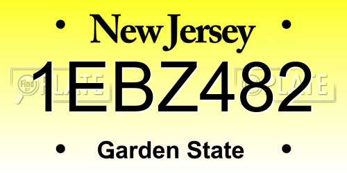 1EBZ482 New Jersey License Plate