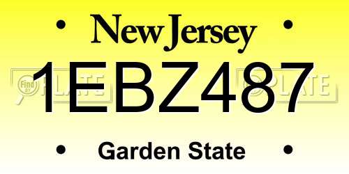 1EBZ487 New Jersey License Plate