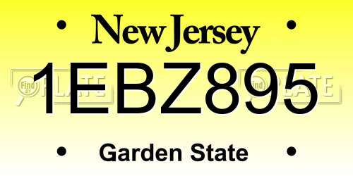 1EBZ895 New Jersey License Plate