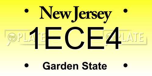 1ECE4 New Jersey License Plate