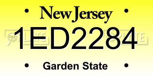 1ED2284 New Jersey License Plate