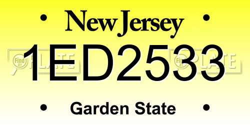 1ED2533 New Jersey License Plate