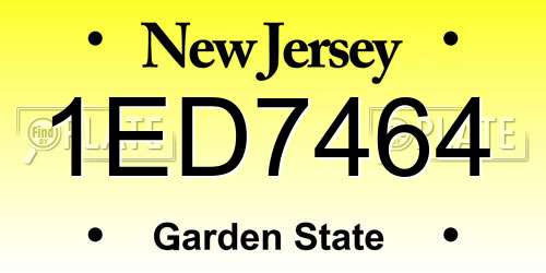 1ED7464 New Jersey License Plate